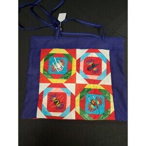 Bai Jia Bei Chinese Quilt Tote Bag Purse Embroidered Panda Frog Folk Art Vintage